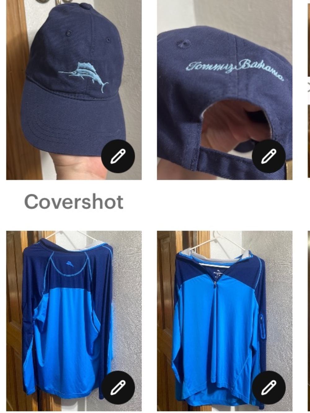 Tommy Bahama zip-neck LT+ TB Logo🧢cap🐟
